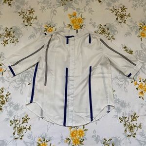 Shein White Striped Size M Blouse